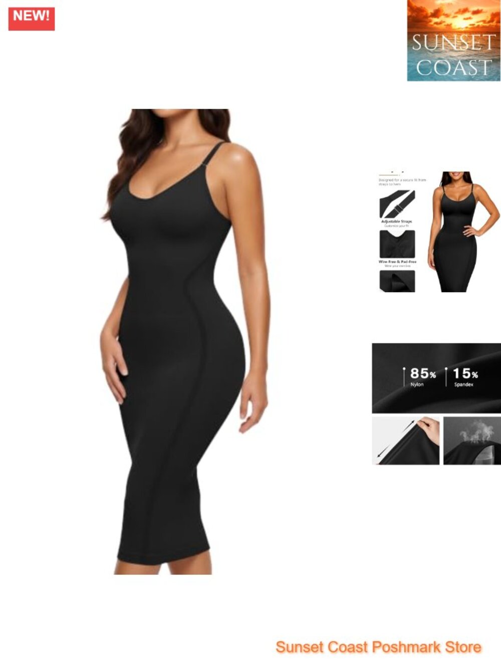 Women's Full Body Shapewear Dress, Tummy Control Slip, Seamless High Stretch